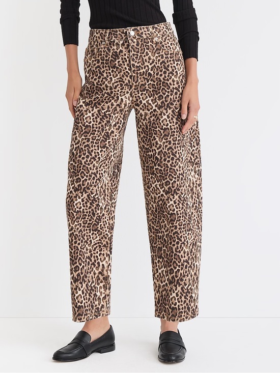 LOFT Pants - LOFT Petite Leopard Print Barrel Pants